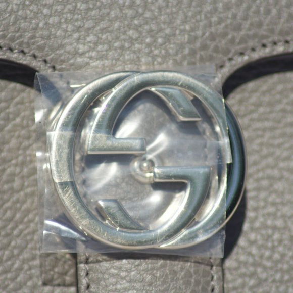 New with Gucci Dust Bag Gucci Large Top Handle Interlocking GG Crossbody in Gray - Picture 3 of 5